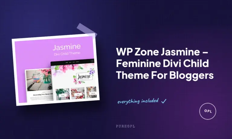 wp zone jasmine feminine divi child theme for bloggers