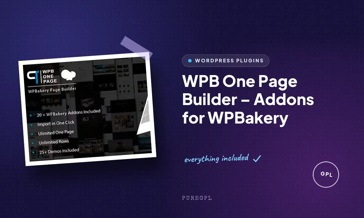 WPB One Page Builder – Addons for WPBakery