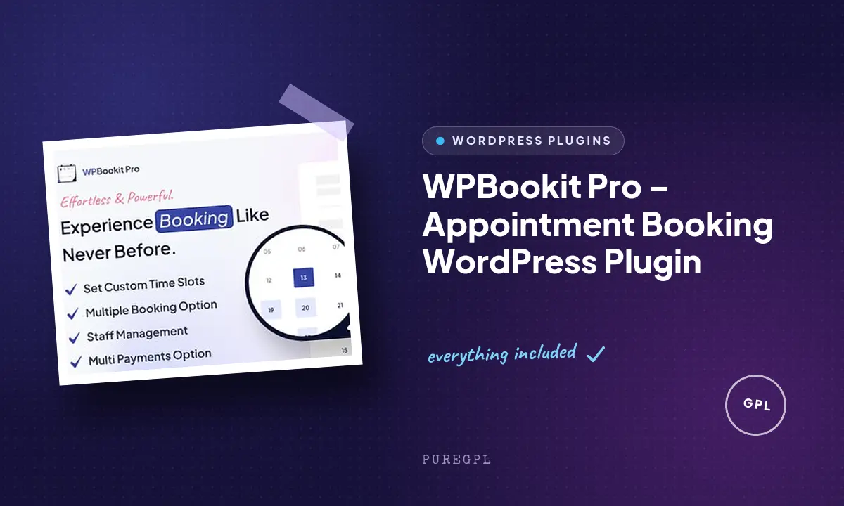 WPBookit Pro – Appointment Booking WordPress Plugin