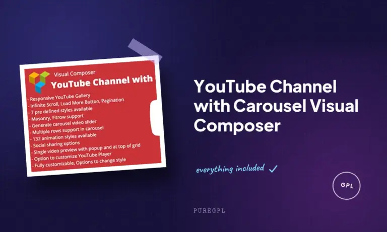youtube channel with carousel visual composer