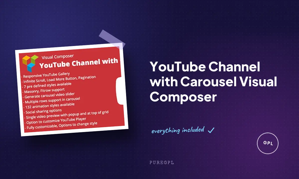 YouTube Channel with Carousel Visual Composer