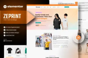 Zeprint – Print T-shirt & Design Elementor Pro Template Kit