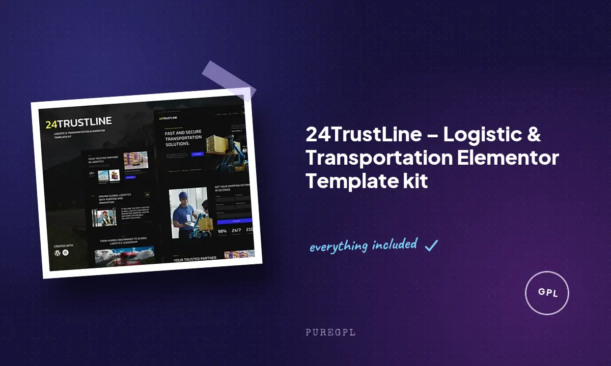 24TrustLine – Logistic & Transportation Elementor Template kit
