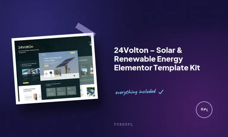 24volton solar renewable energy elementor template kit