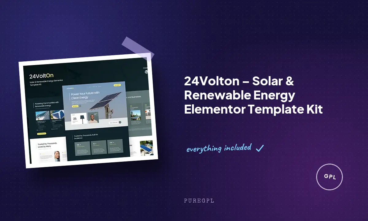 24Volton – Solar & Renewable Energy Elementor Template Kit
