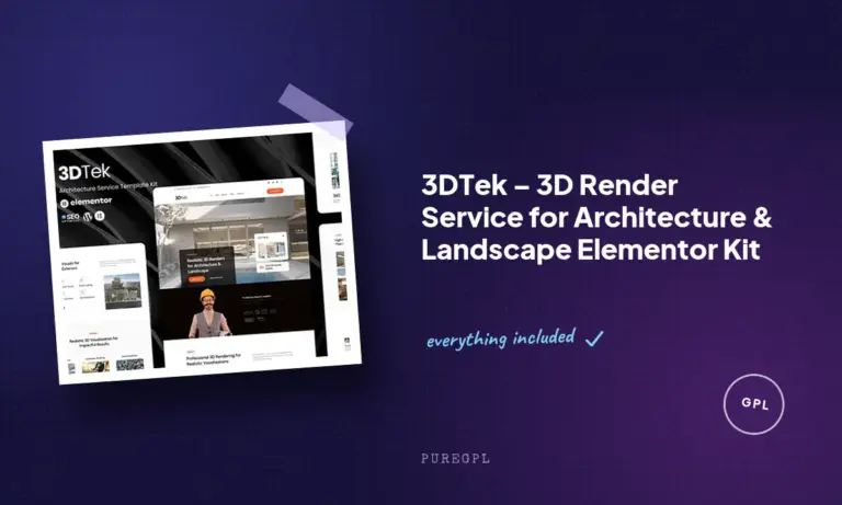 3dtek 3d render service for architecture landscape elementor kit