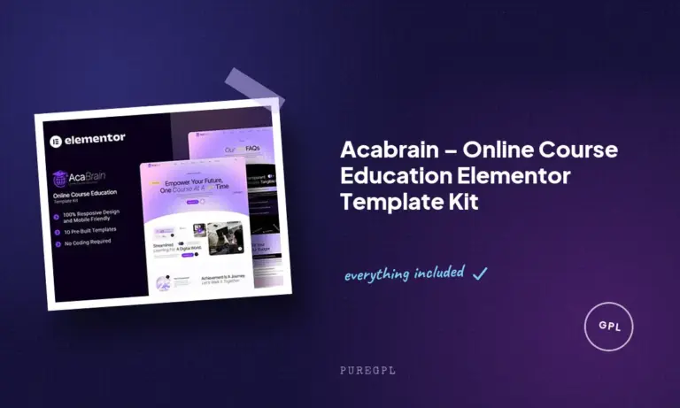 acabrain online course education elementor template kit