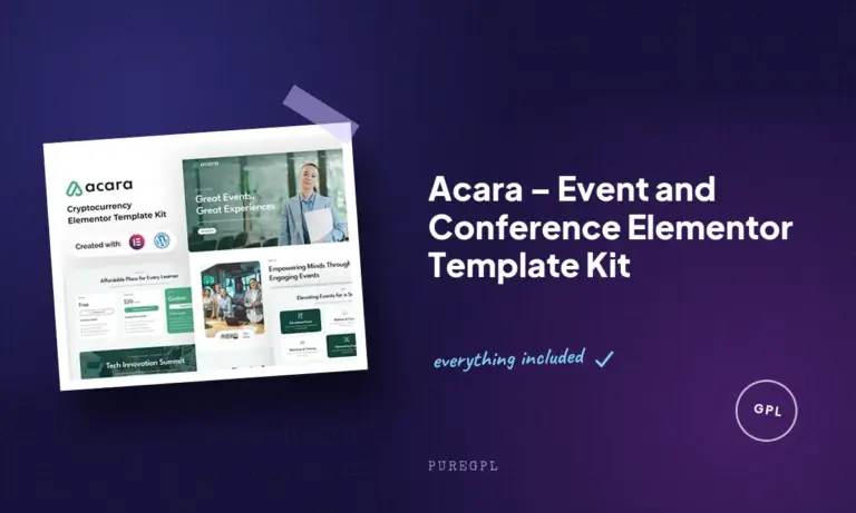 acara event and conference elementor template kit