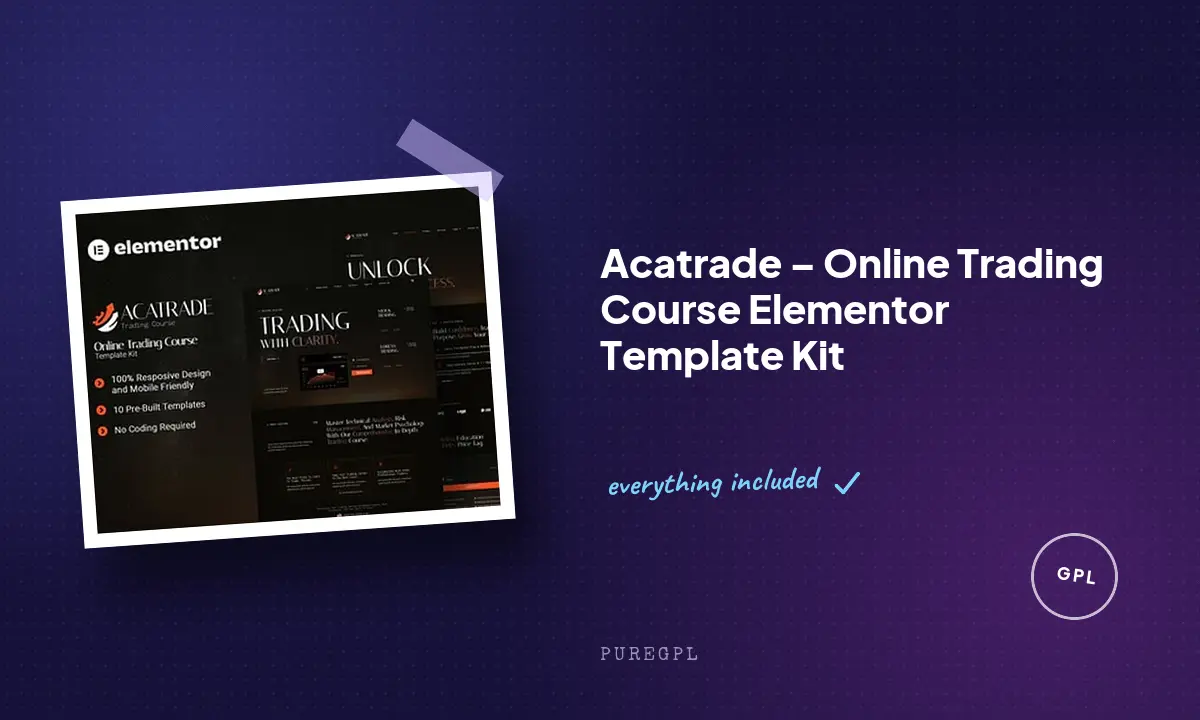 Acatrade – Online Trading Course Elementor Template Kit