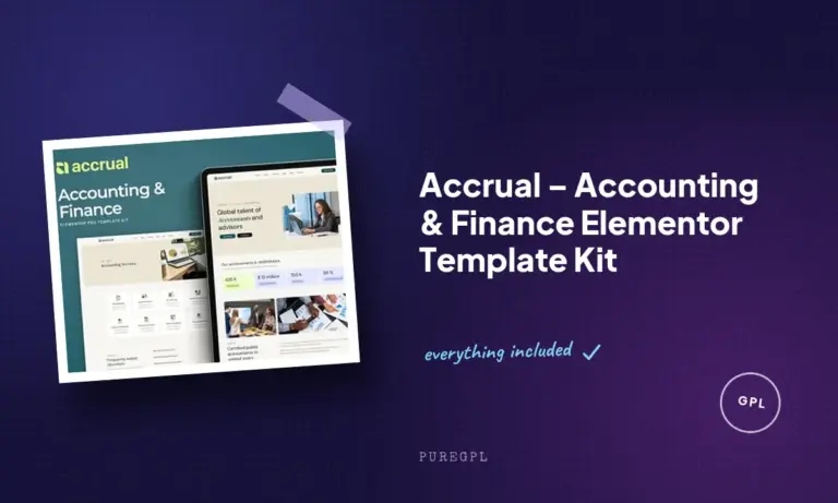 accrual accounting finance elementor template kit