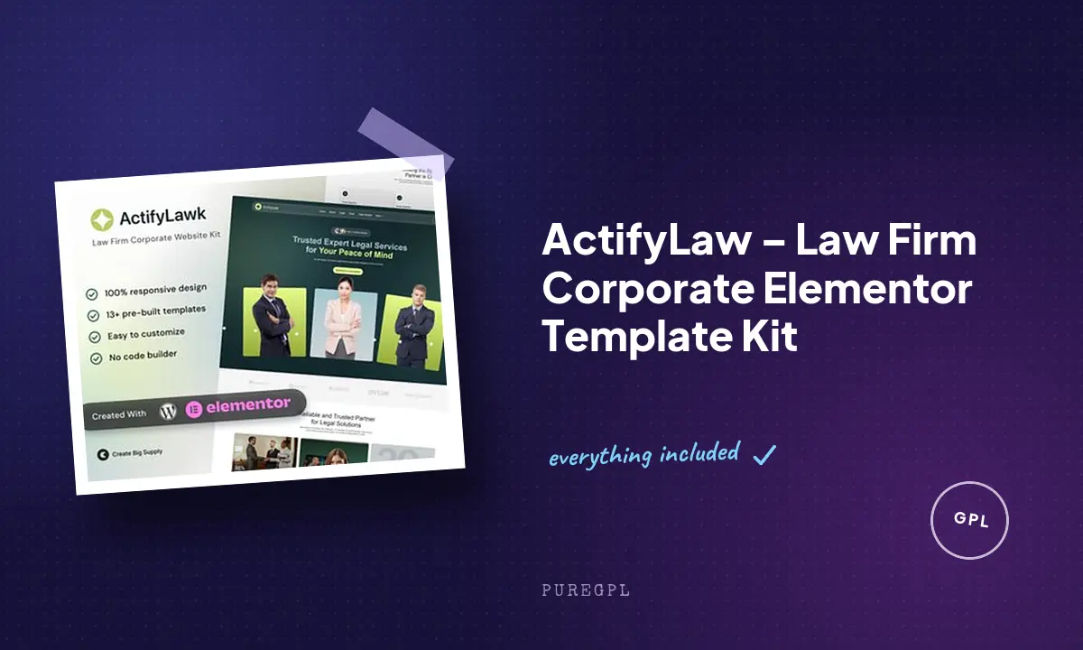 ActifyLaw – Law Firm Corporate Elementor Template Kit