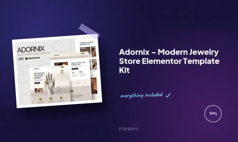 adornix modern jewelry store elementor template kit