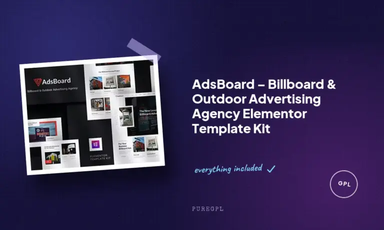 adsboard billboard outdoor advertising agency elementor template kit