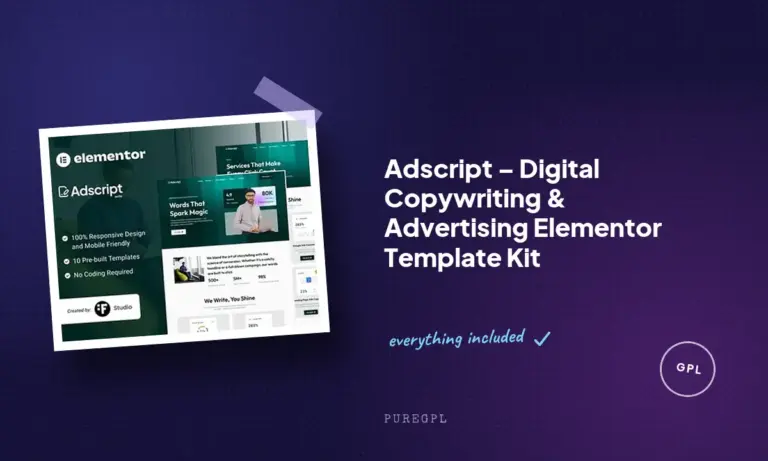 adscript digital copywriting advertising elementor template kit