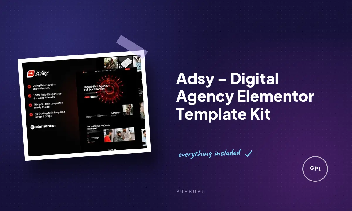 Adsy – Digital Agency Elementor Template Kit