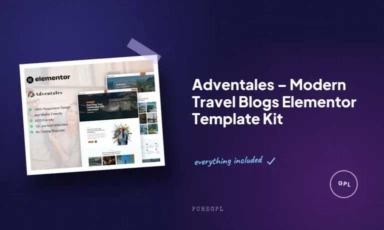 adventales modern travel blogs elementor template kit