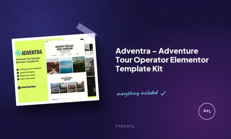 adventra adventure tour operator elementor template kit