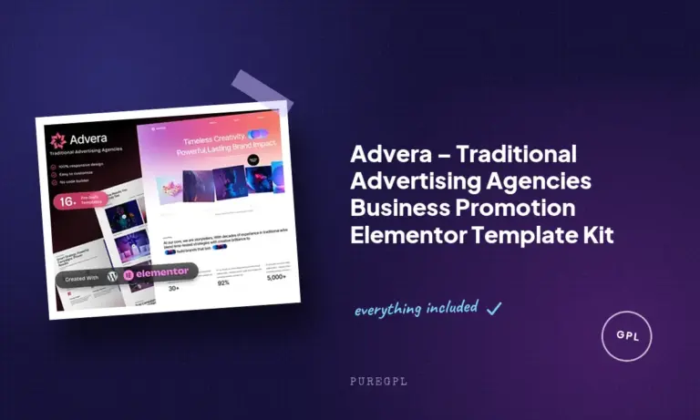 advera traditional advertising agencies business promotion elementor template kit