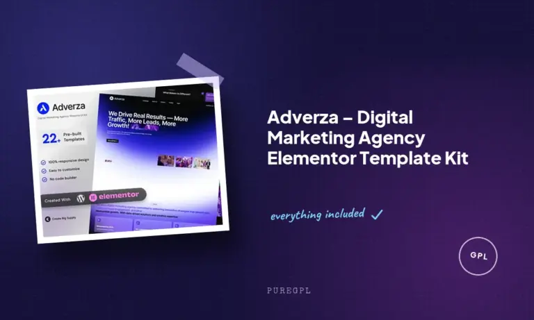 adverza digital marketing agency elementor template kit
