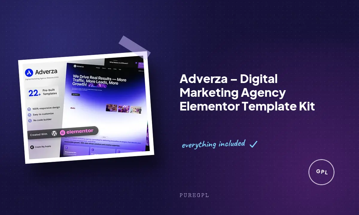 Adverza – Digital Marketing Agency Elementor Template Kit