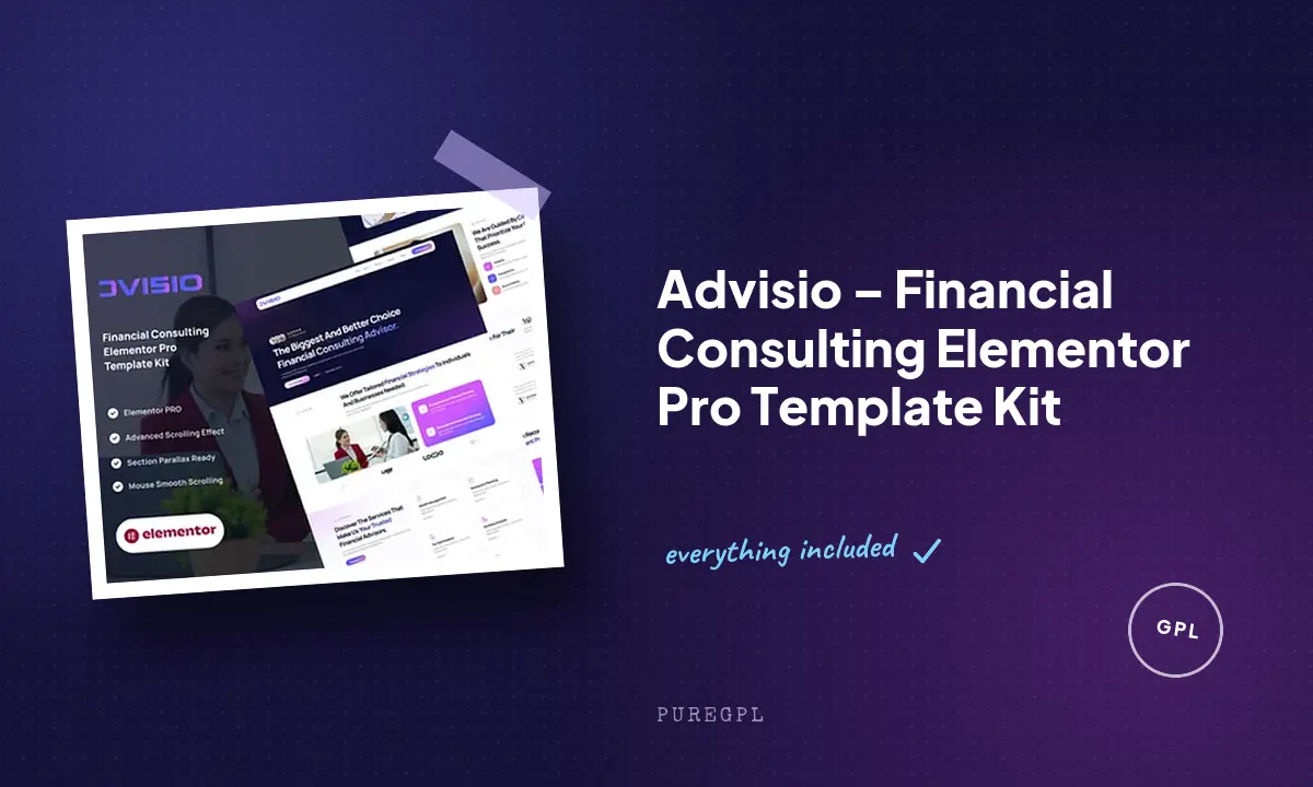 Advisio – Financial Consulting Elementor Pro Template Kit