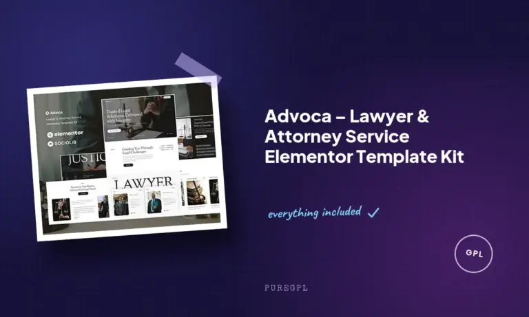 advoca lawyer attorney service elementor template kit