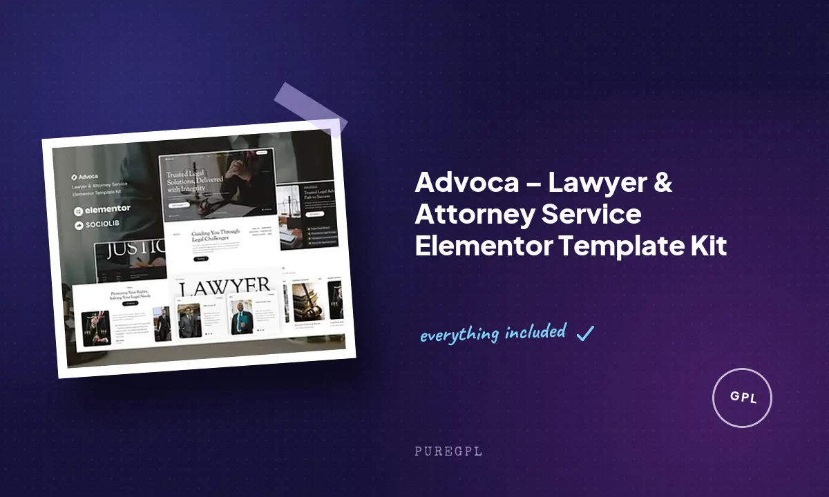 Advoca – Lawyer & Attorney Service Elementor Template Kit