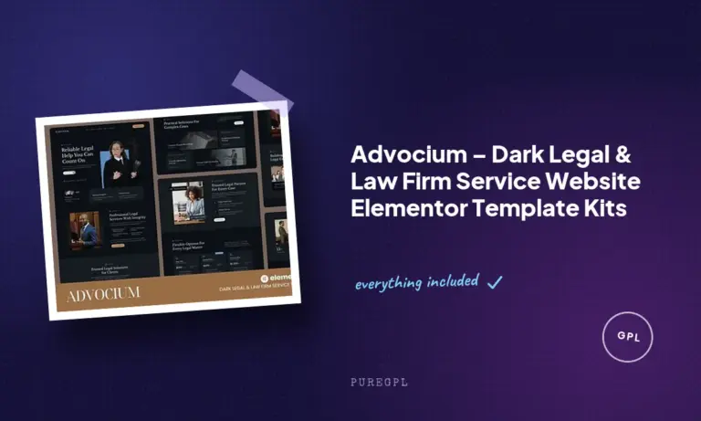 advocium dark legal law firm service website elementor template kits