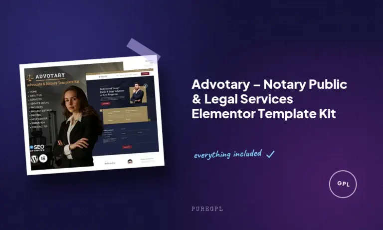 advotary notary public legal services elementor template kit