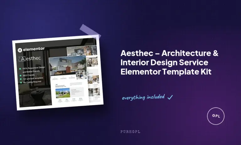 aesthec architecture interior design service elementor template kit