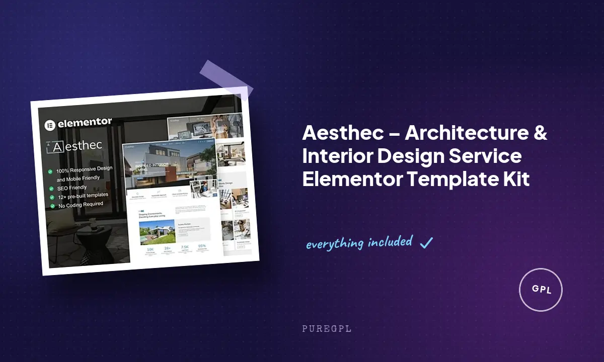 Aesthec – Architecture & Interior Design Service Elementor Template Kit