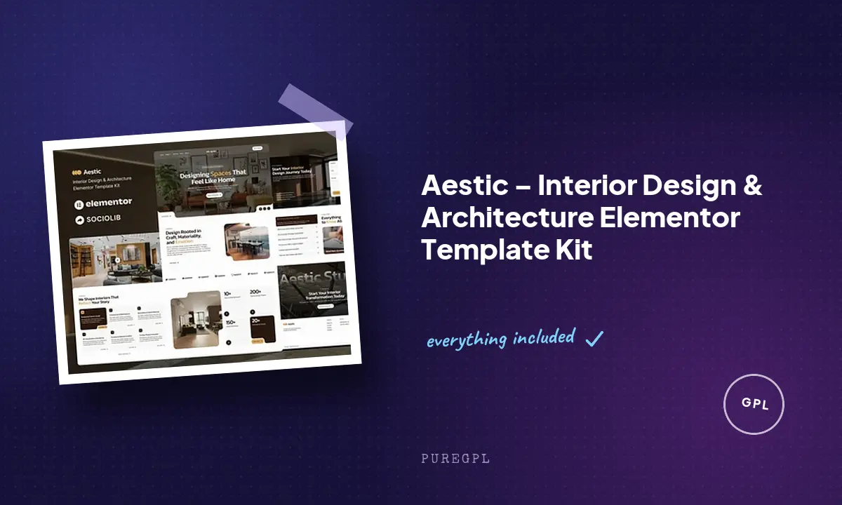 Aestic – Interior Design & Architecture Elementor Template Kit