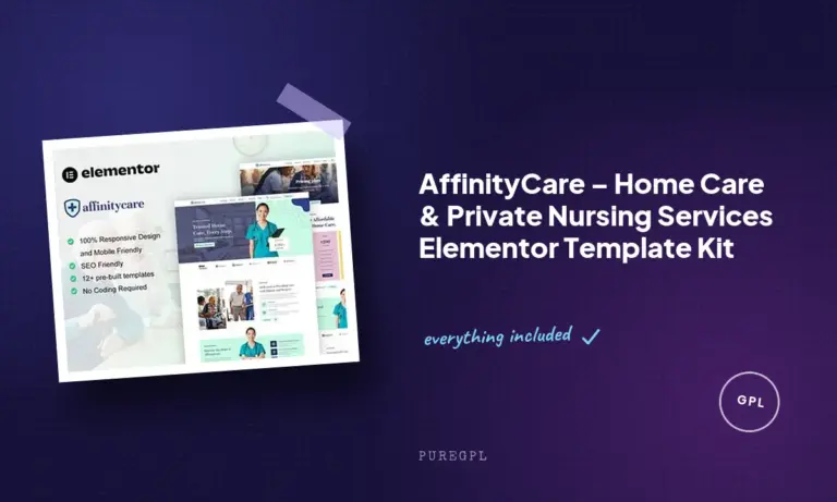 affinitycare home care private nursing services elementor template kit
