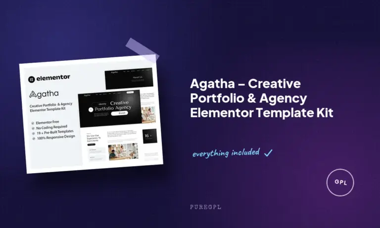agatha creative portfolio agency elementor template kit