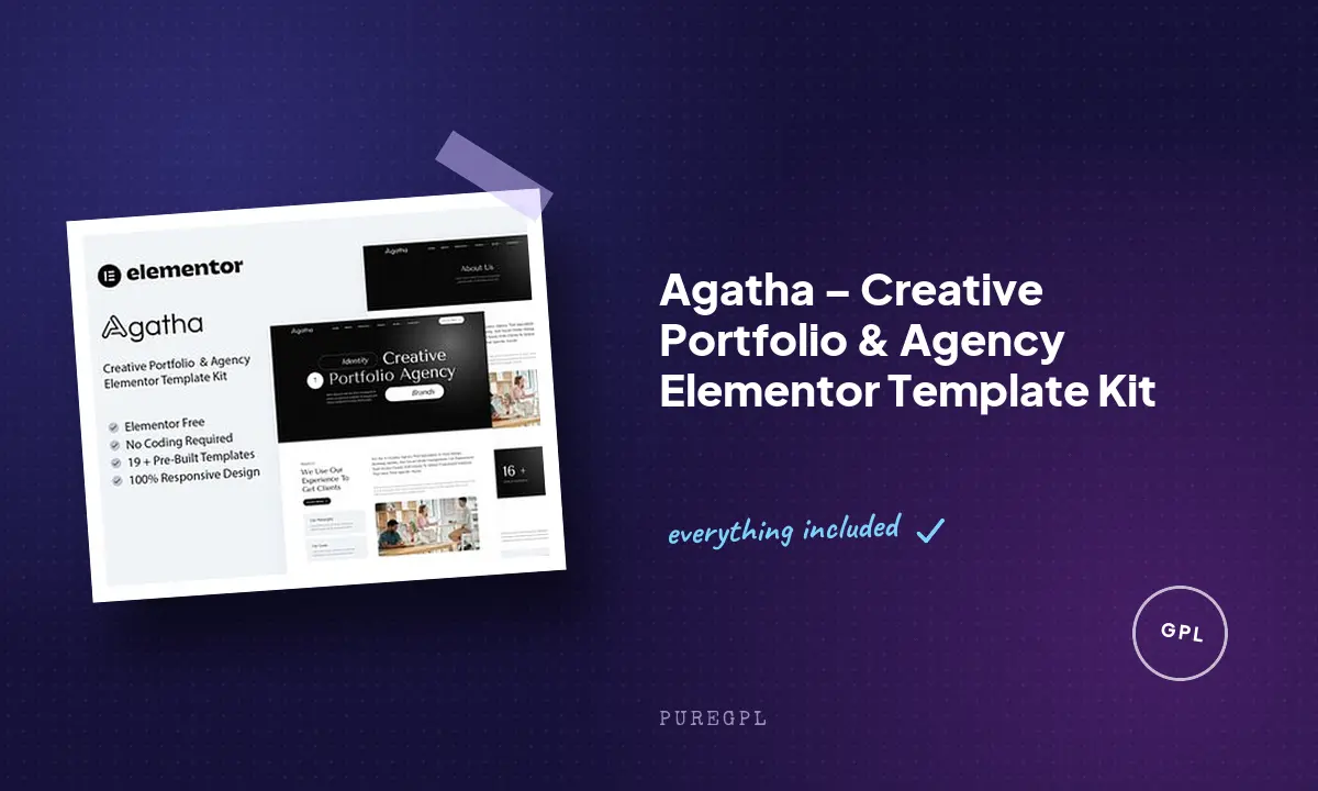 Agatha – Creative Portfolio & Agency Elementor Template Kit