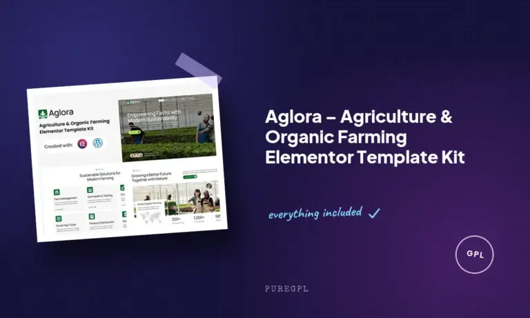 aglora agriculture organic farming elementor template kit