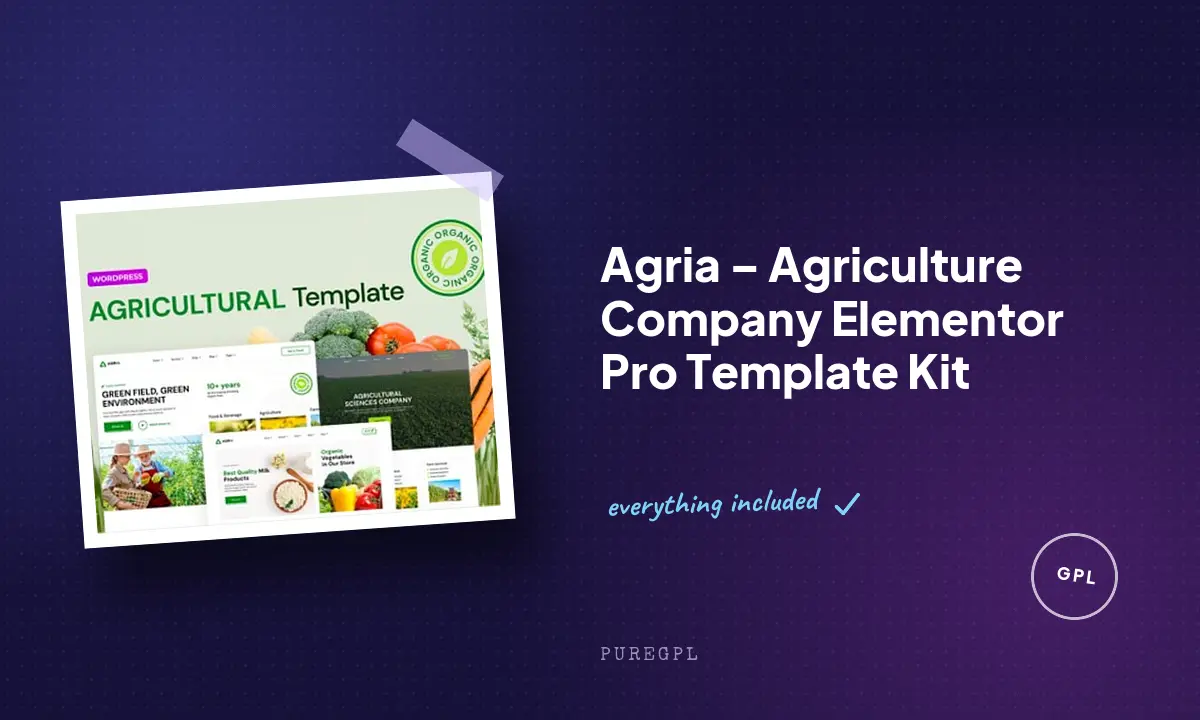 Agria – Agriculture Company Elementor Pro Template Kit