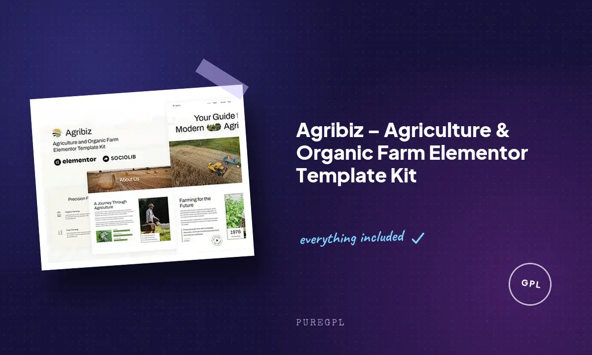 Agribiz – Agriculture & Organic Farm Elementor Template Kit