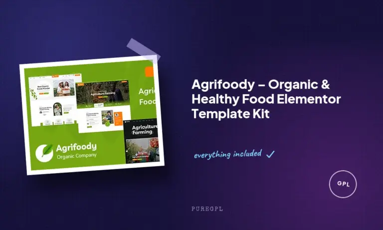 agrifoody organic healthy food elementor template kit