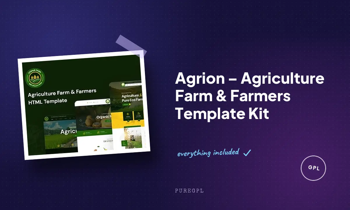 Agrion – Agriculture Farm & Farmers Template Kit