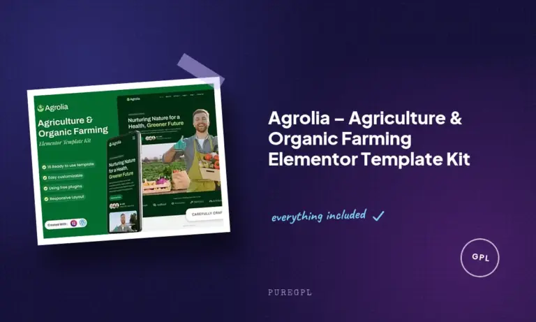 agrolia agriculture organic farming elementor template kit