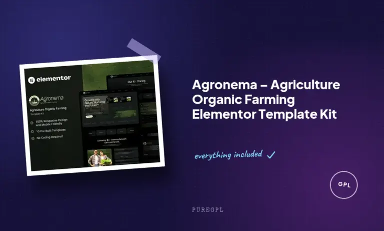 agronema agriculture organic farming elementor template kit