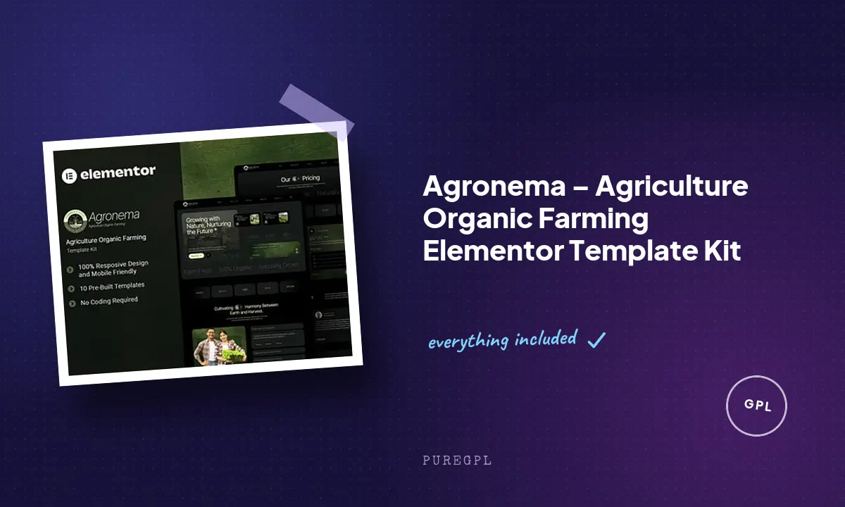 Agronema – Agriculture Organic Farming Elementor Template Kit