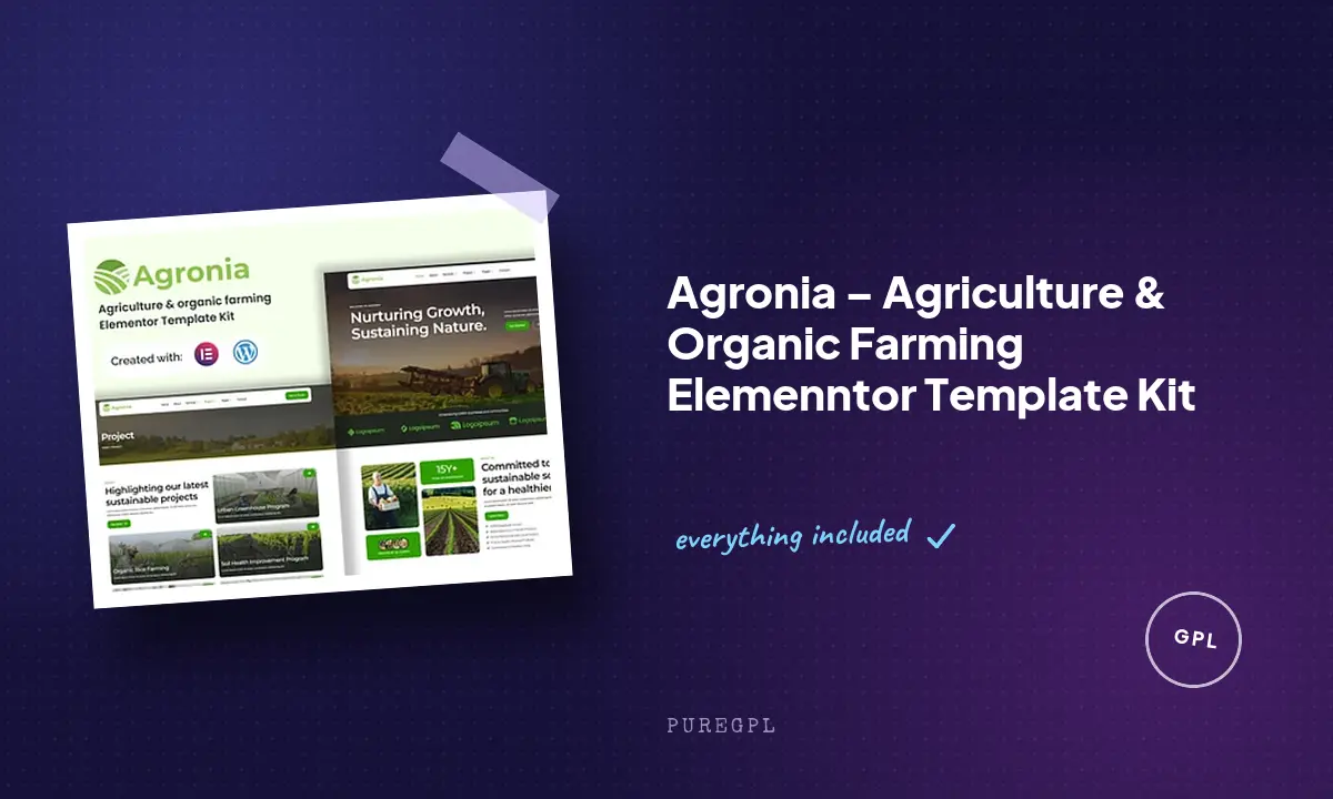Agronia – Agriculture & Organic Farming Elemenntor Template Kit