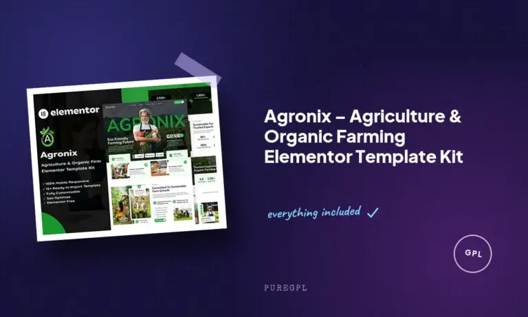 agronix agriculture organic farming elementor template kit
