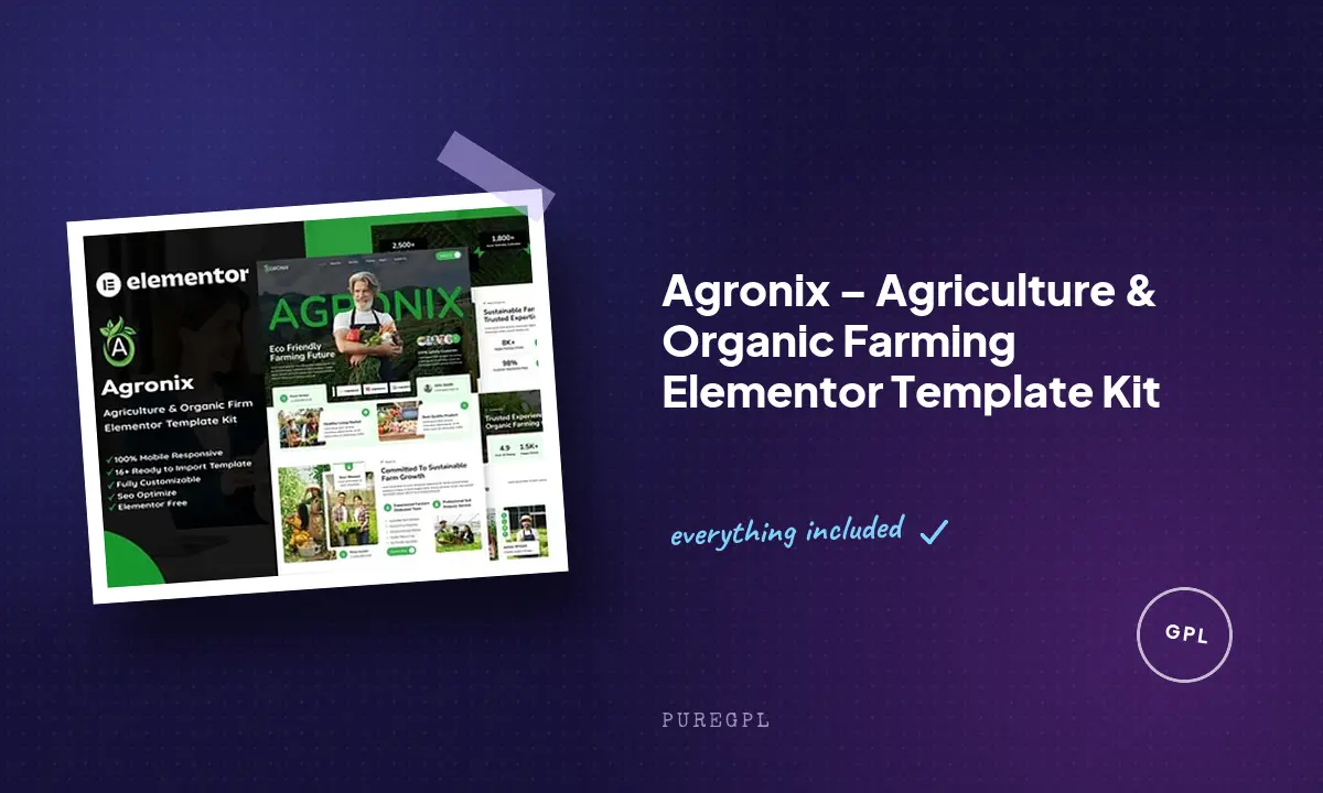 Agronix – Agriculture & Organic Farming Elementor Template Kit