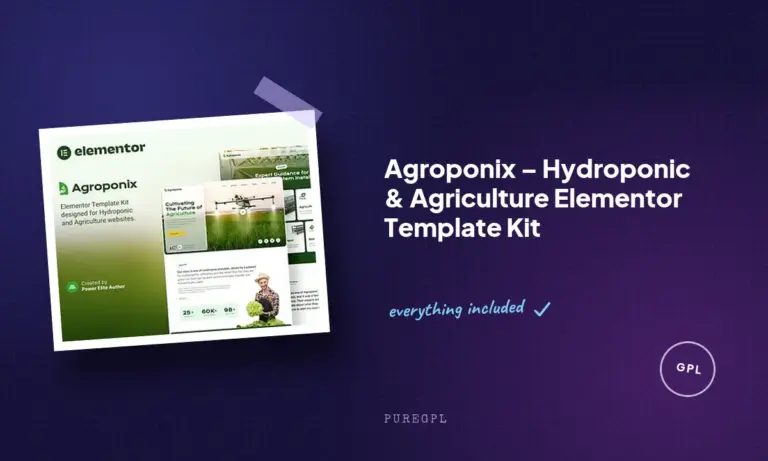 agroponix hydroponic agriculture elementor template kit