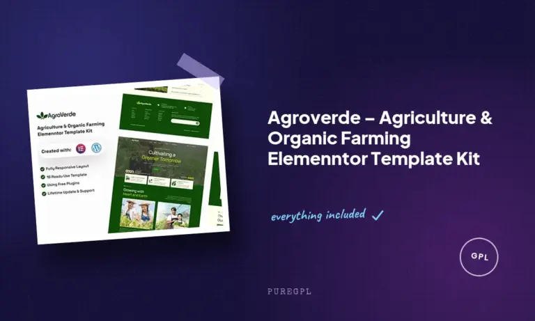 agroverde agriculture organic farming elemenntor template kit