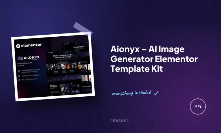 aionyx ai image generator elementor template kit