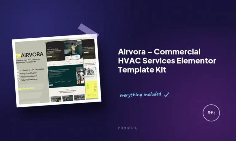 airvora commercial hvac services elementor template kit